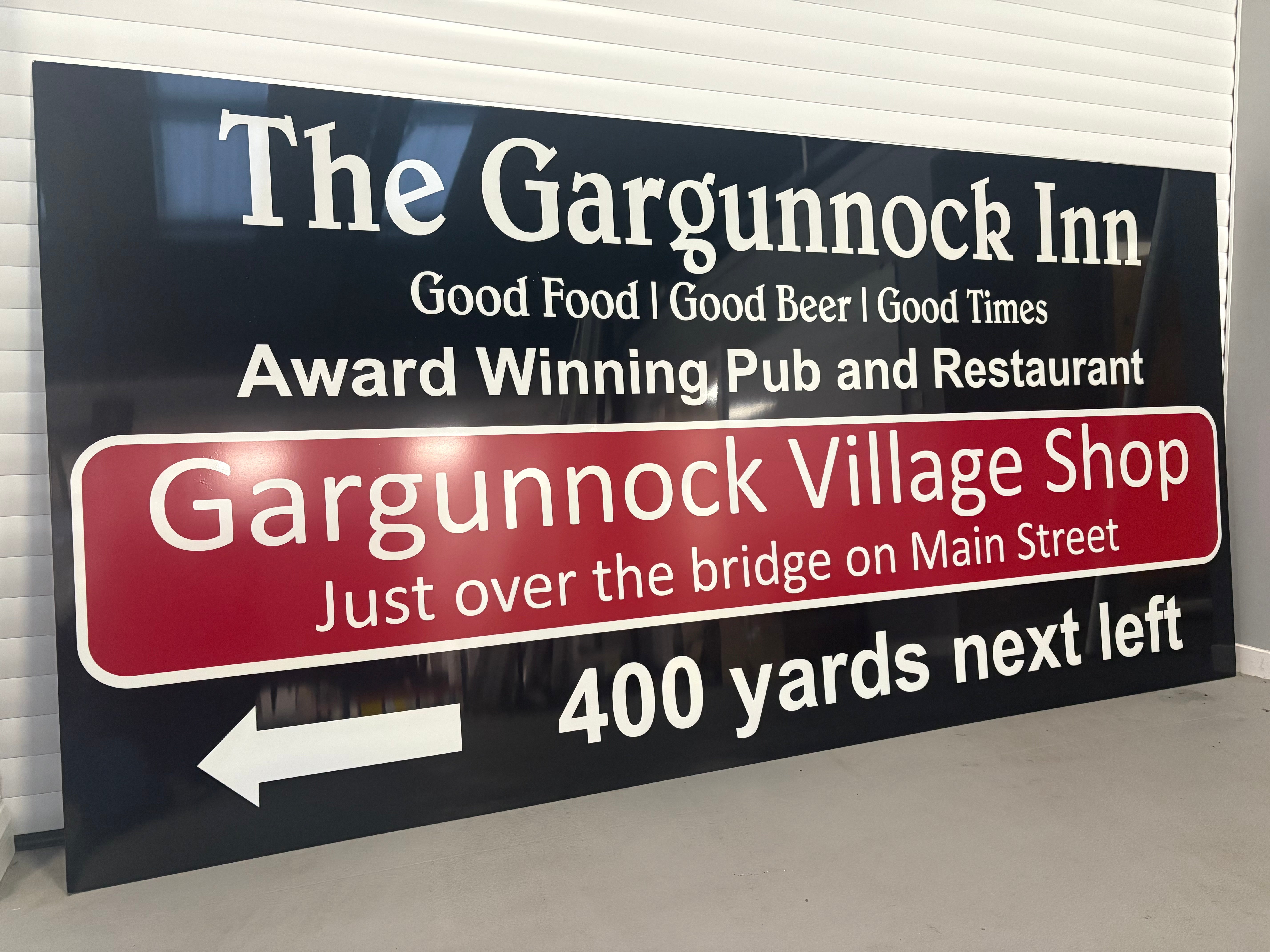 Road Sign | Advance Signs & Supplies | Gargunnock Inn