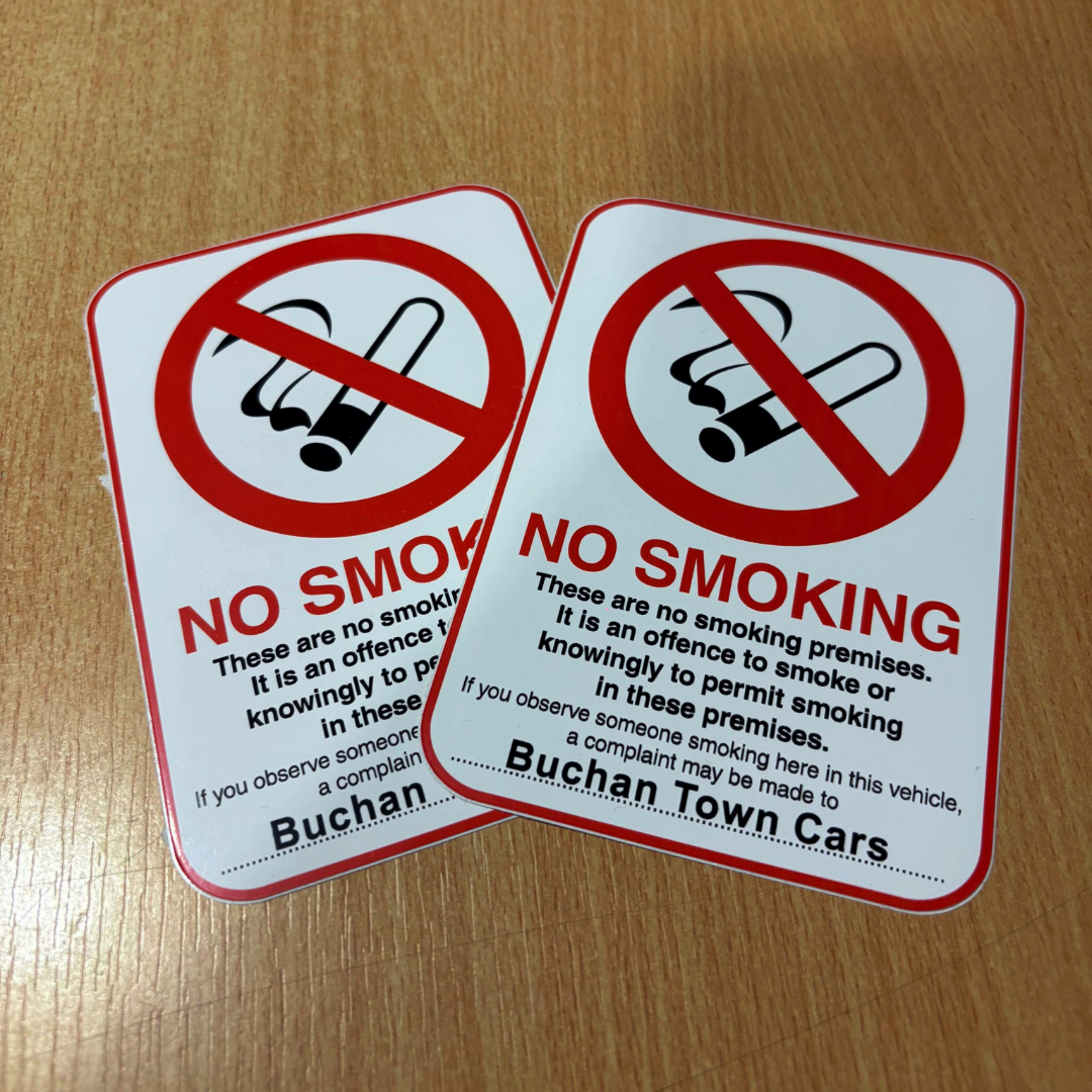 Car and Taxi Stickers | No Smoking sticker | Advance Supplies